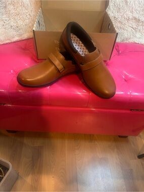 Men's Tan Slip-On Dress Loafers with Strap